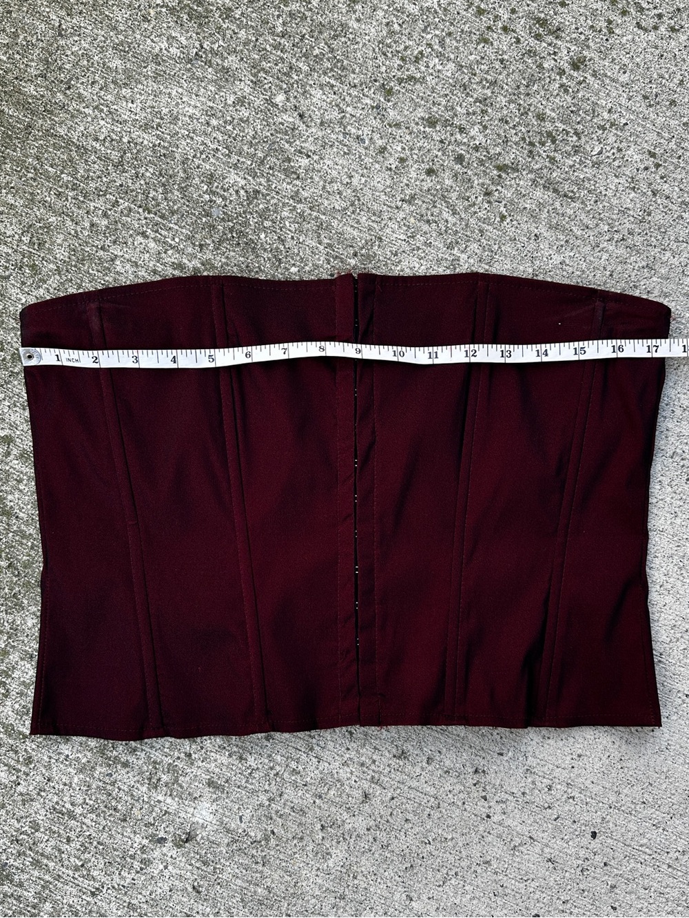 Vintage Dynamite Strapless Corset Crop Top in Deep Burgundy